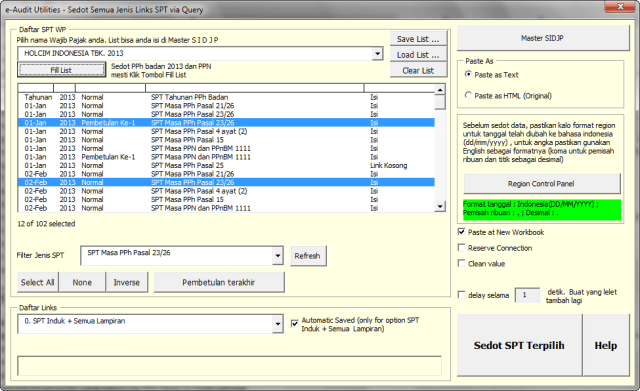 collect data SPT04