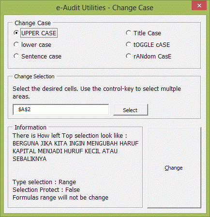 e-Audit Utilities - Change Case01